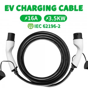 HENGYI 3.5KW Single Phase 16A Type2 To Type2 5M EV Charging Cable