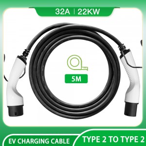 HENGYI 22kW Three Phase 32A Type2 To Type2 5M EV Charging Cable