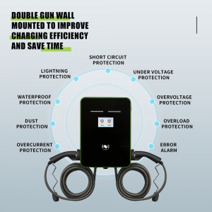 EV Charger Manufacturing 14KW Dual Gun TYPE2 OCPP1.6 WIFI Mobile App AC Chargers