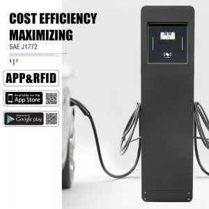 IP54 Dual Gun AC Fast Charger 22kW CE IEC Charging Pile Ev Charging Station With ICPP1.6J Credit Card Payment