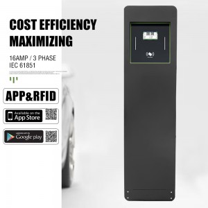 2x7KW Floor-mounted High Standard EV Fast Charge 14kw Dual Gun AC EV Charger Electric Vehicle Charging Station