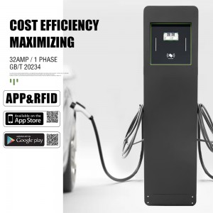 Commercial Level 2 Electrical Car Dual Charging Gun 14kw 1 Phase Wall Mount Ev Charger Station