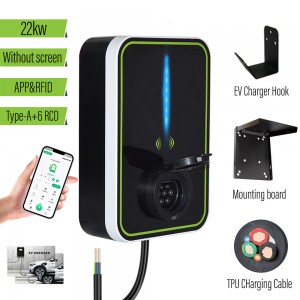 APP BlueTooth WIFI RFID A+6 leakage protection 5M Cable Type 2 Charging Station AC 22KW Home EV Charger