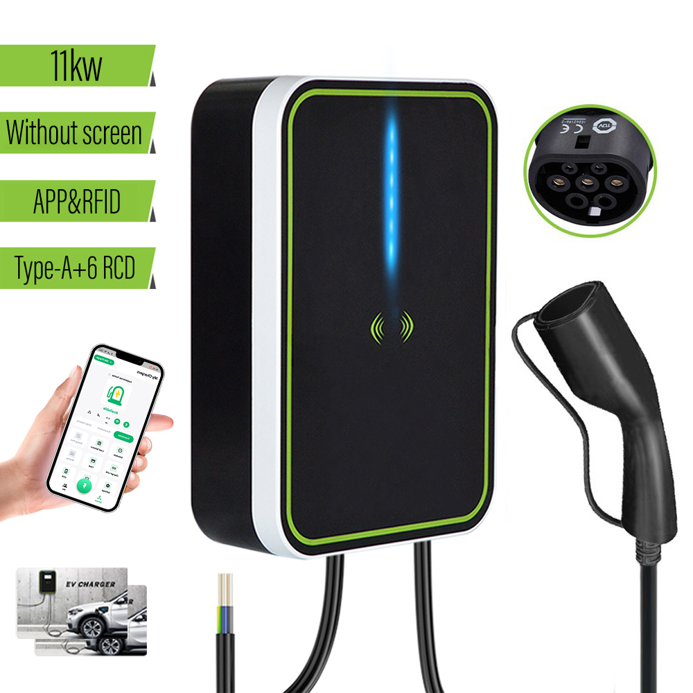 HENGYI Bluetooth Wifi RFID APP Contorl 16A 380V 5M Cable EV Charger for Home Type 2 Charging Station Featured Image