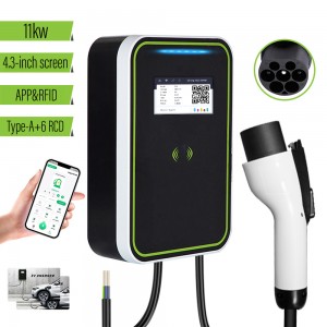 HENGYI 11KW Smart APP Contorl 380V 16A EVSE 5M Cable EV Charger GBT Home Wallbox Electric Vehicle Charging Station with RFID CARD