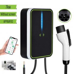 EVSE Wallbox gbt Cable 32A 7KW EV Car Charger 1 Phase Charging Station APP RFID Cards Control for Electric Vehicle
