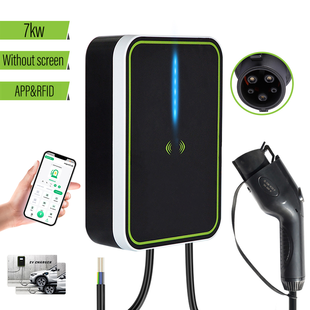 HENGYI EVSE Wallbox EV Charger Wall Type1 32A 7kw Single Phase Mount Charging Station APP RFID control Featured Image