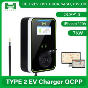 EV Charger Factory Manufacturer Ocpp Mennekes gb/t 32a 1/3 Phase 7kw 11kw 22kw Wallbox Fast Electric Charging Station EV Car Charger