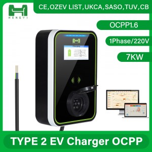 OEM ODM Electric Car Solar EV Charger Type 2 Ocpp AC Wall Box Home EV Charging Station with Display