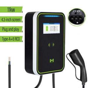 Wallbox 16A 3Phase Level 2 AC Ev Charger 11kw Evse Charger Portable Charger Electric Vehicle Car Charger Type 2 IEC62196