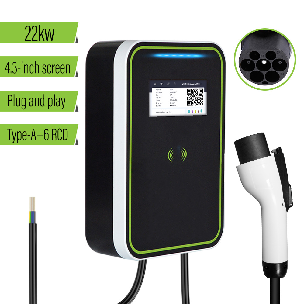 Cheap price Wallbox Type 1 - EV Charger 32A 3 phase Electric Vehicle Charging StationS 22kw gbt With Type A+6 protection Safety Home Use – Hengyi