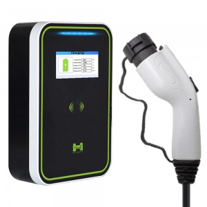 EV Laddningsstation 32A 7KW 1Fas EVSE Wallbox GB/T elbilsladdare med 4,3 tum LCD-skärm EV Home Charger